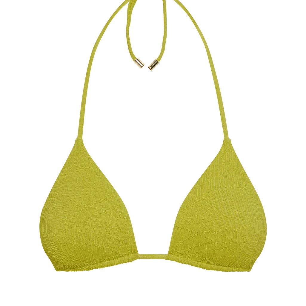 Monday Swimwear Palma Top Chartreuse Summer Plaid Nwt